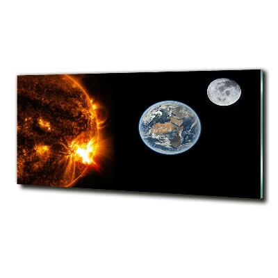 Tableau sur verre Le système solaire