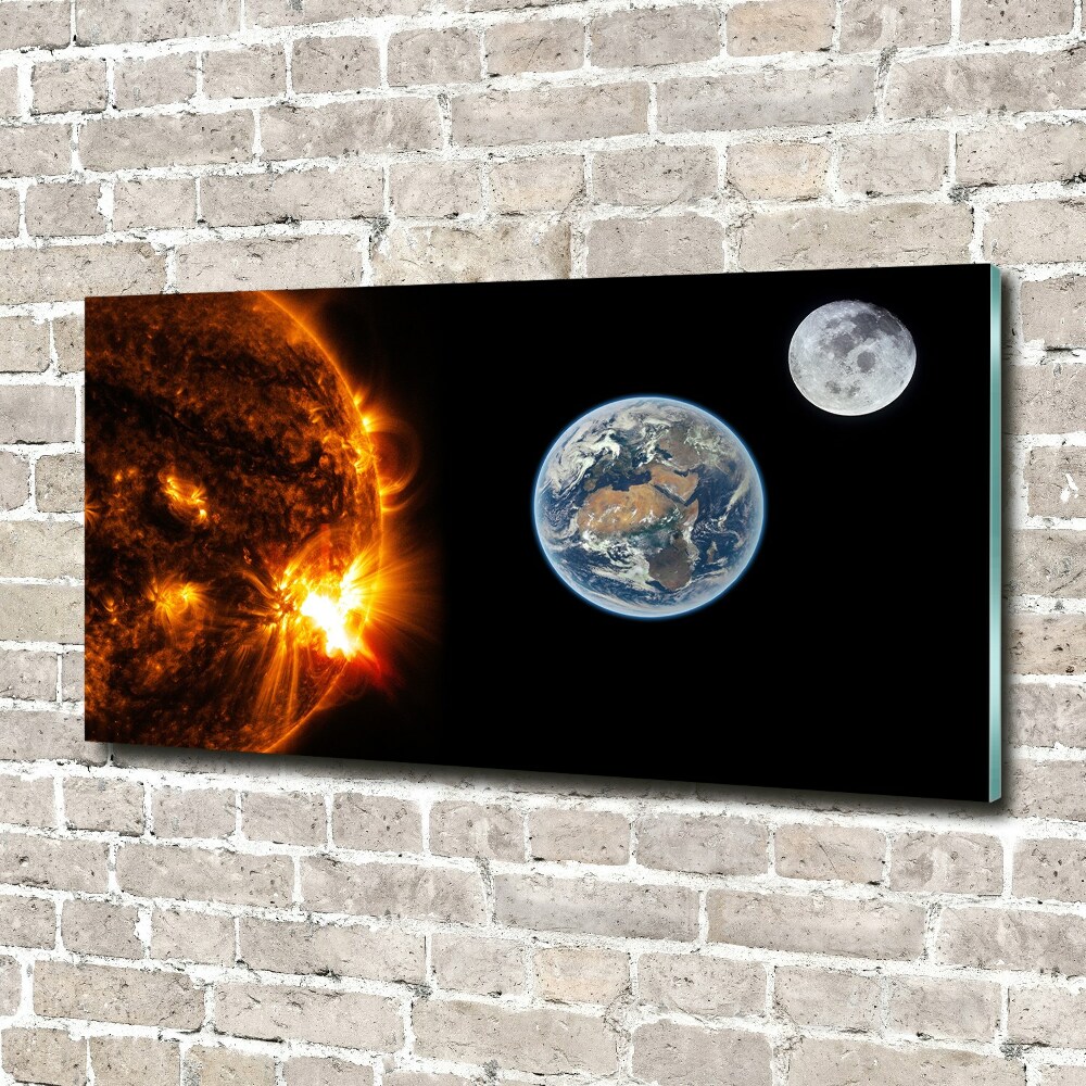 Tableau sur verre Le système solaire