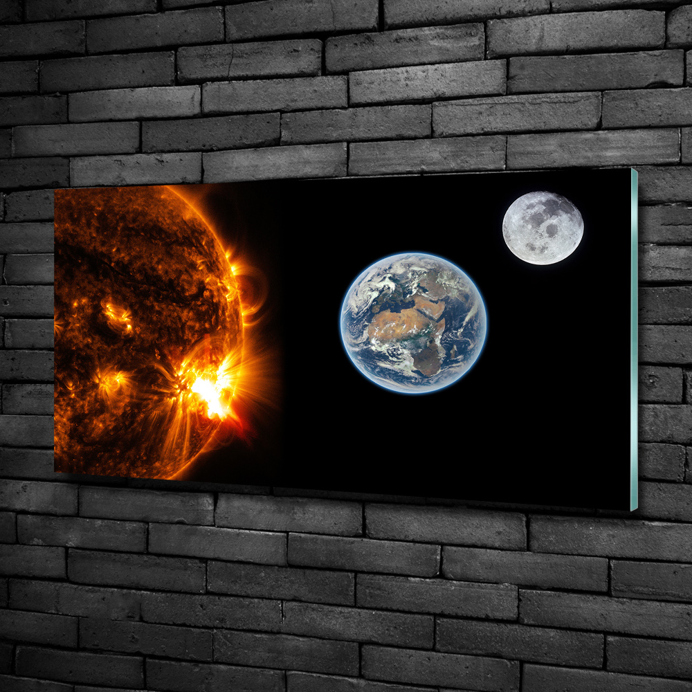 Tableau sur verre Le système solaire