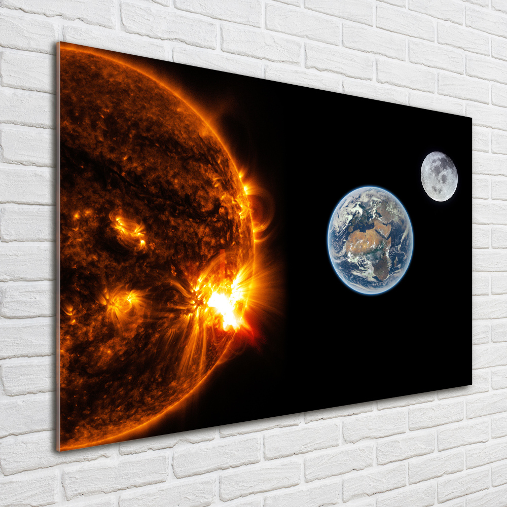 Tableau sur verre Le système solaire