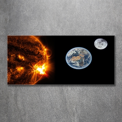 Tableau sur verre Le système solaire