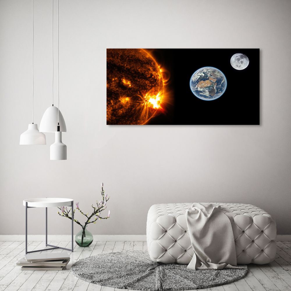 Tableau sur verre Le système solaire