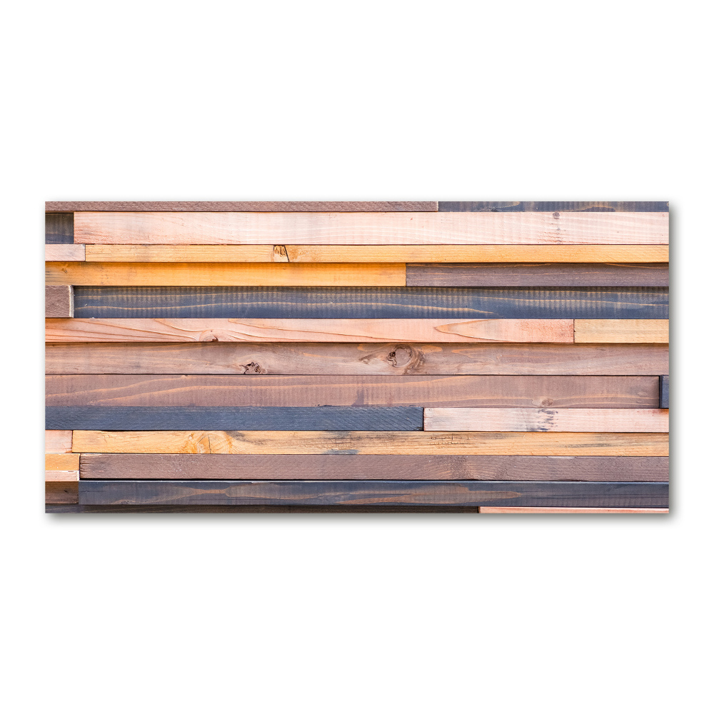 Tableau photo sur verre Mur en bois