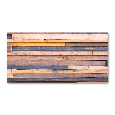 Tableau photo sur verre Mur en bois