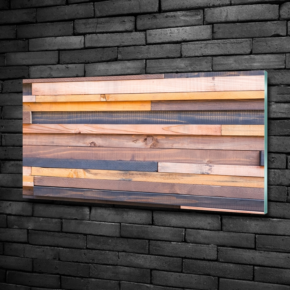 Tableau photo sur verre Mur en bois