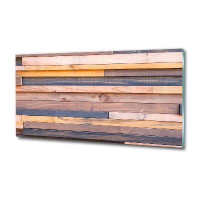 Tableau photo sur verre Mur en bois