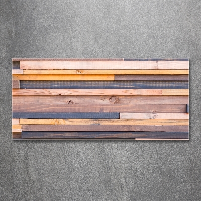 Tableau photo sur verre Mur en bois