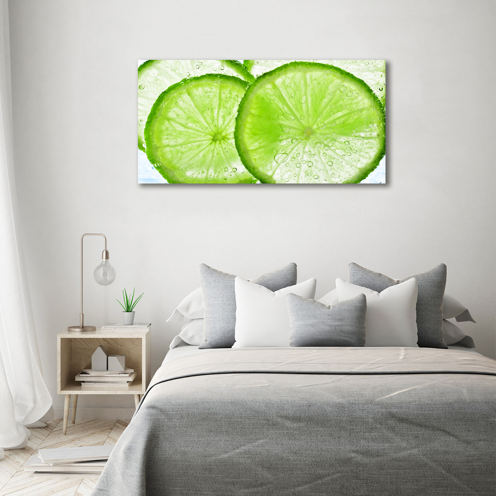 Tableau sur verre Limes sous l'eau