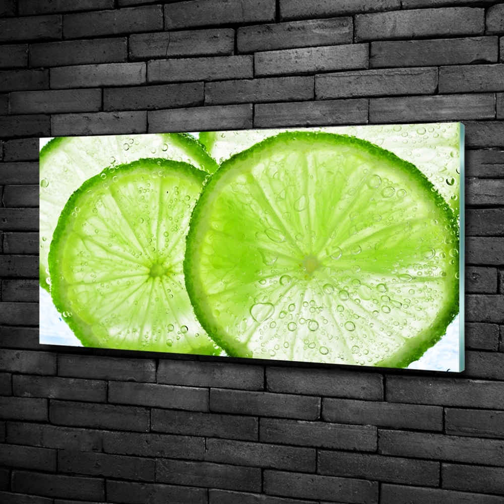 Tableau sur verre Limes sous l'eau