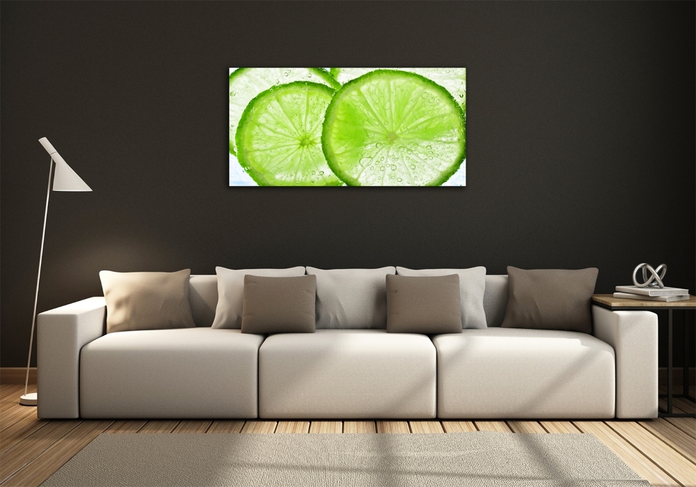 Tableau sur verre Limes sous l'eau