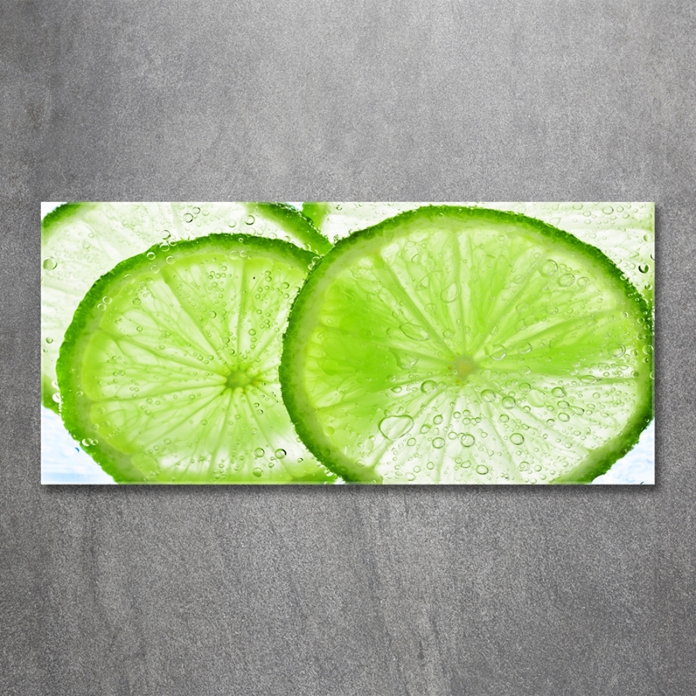 Tableau sur verre Limes sous l'eau