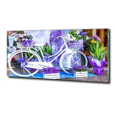 Tableau sur verre Bicyclette blanche