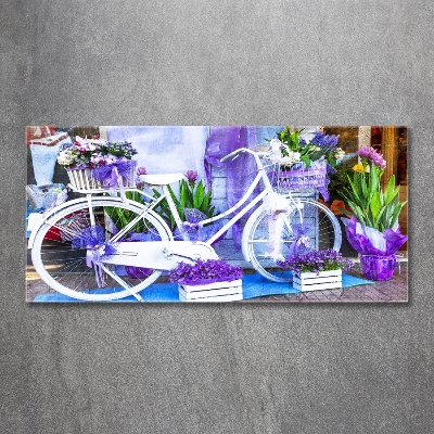 Tableau sur verre Bicyclette blanche