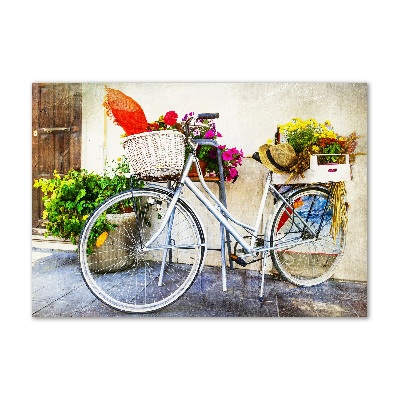 Tableau en verre Vélo blanc