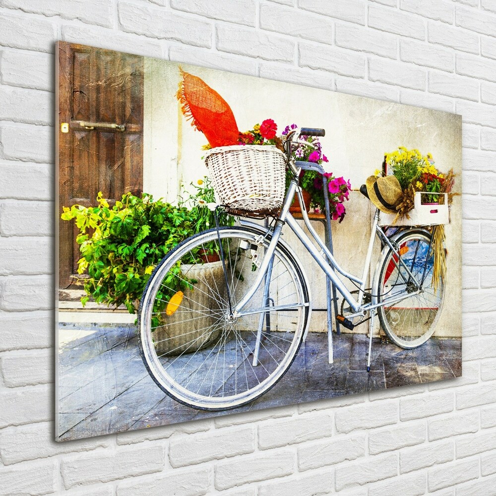 Tableau en verre Vélo blanc