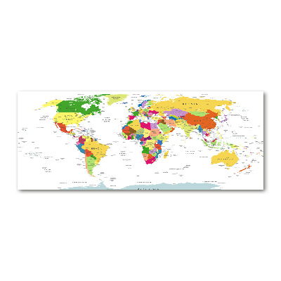 Tableau imprimé sur verre Carte du monde