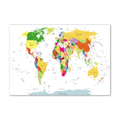 Tableau imprimé sur verre Carte du monde