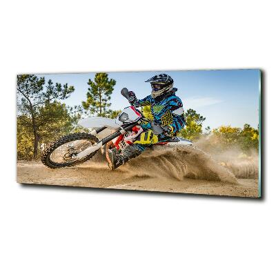 Tableau en verre Motocross