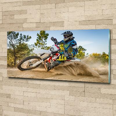 Tableau en verre Motocross