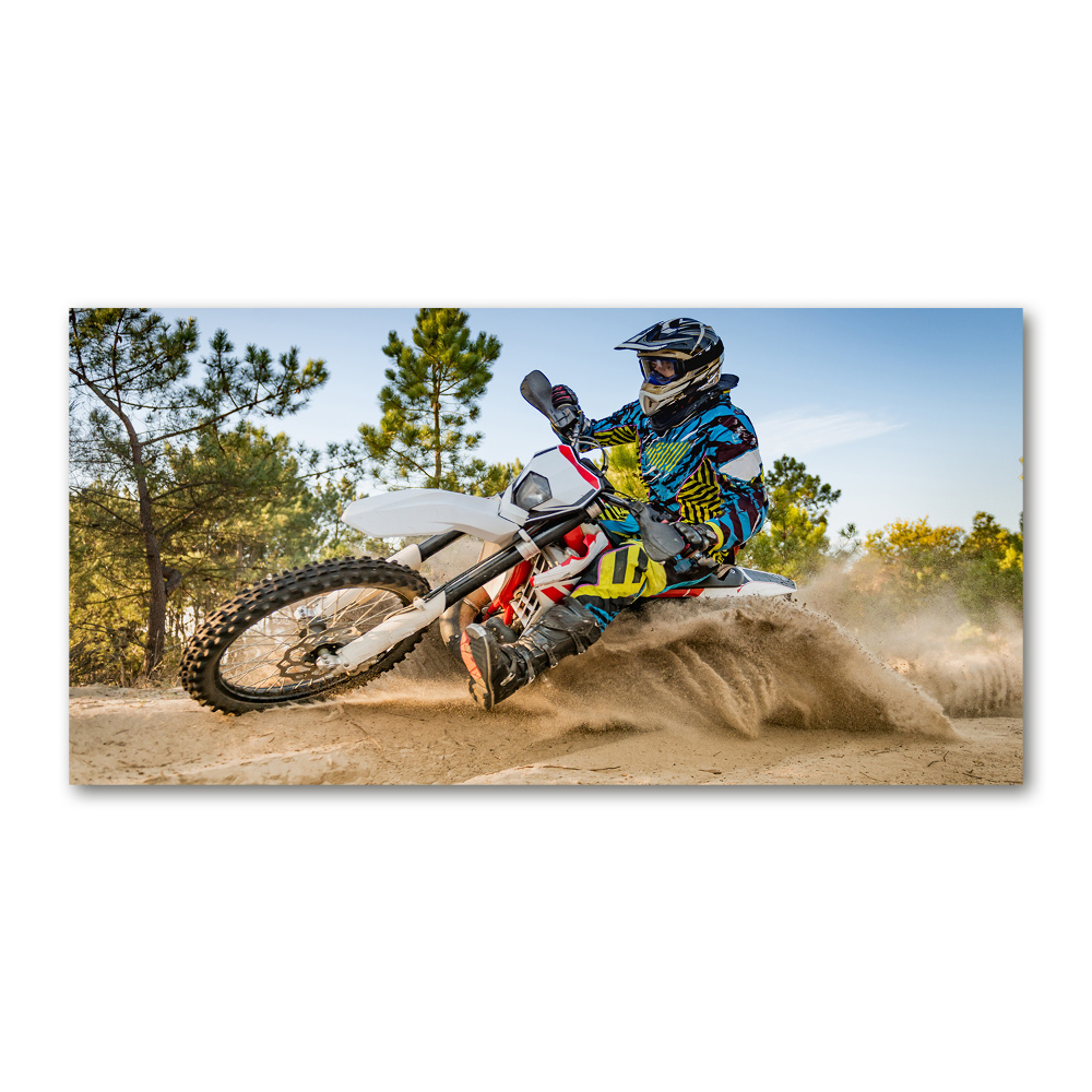 Tableau en verre Motocross