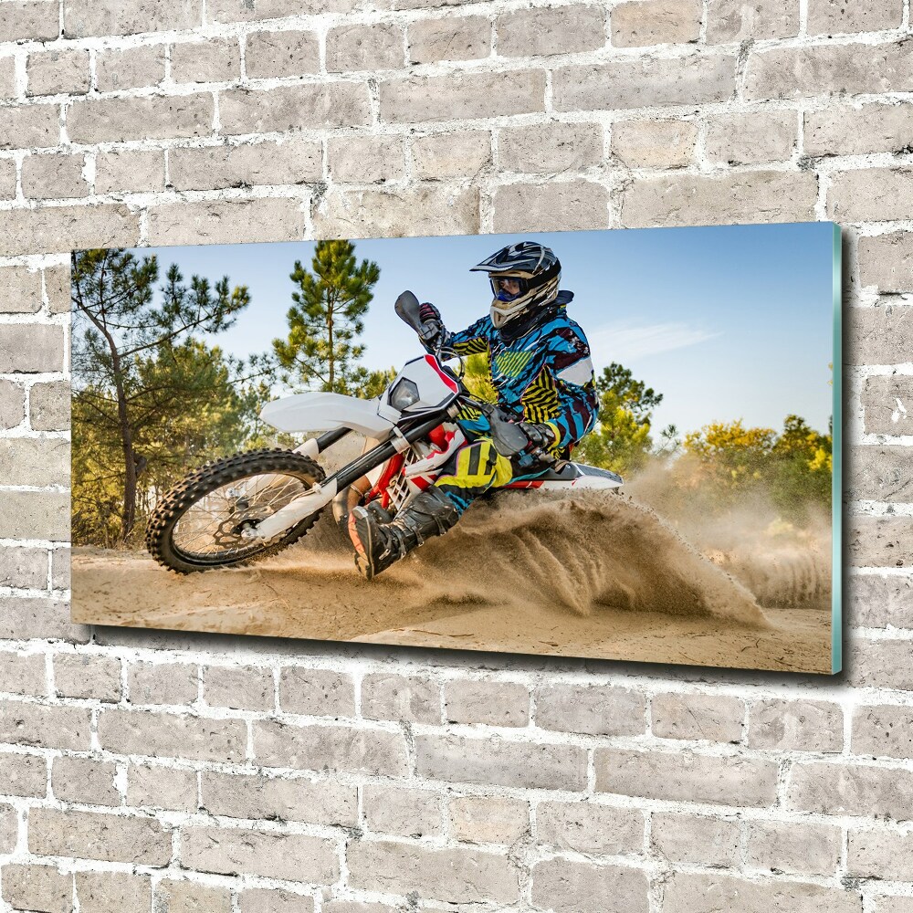 Tableau en verre Motocross