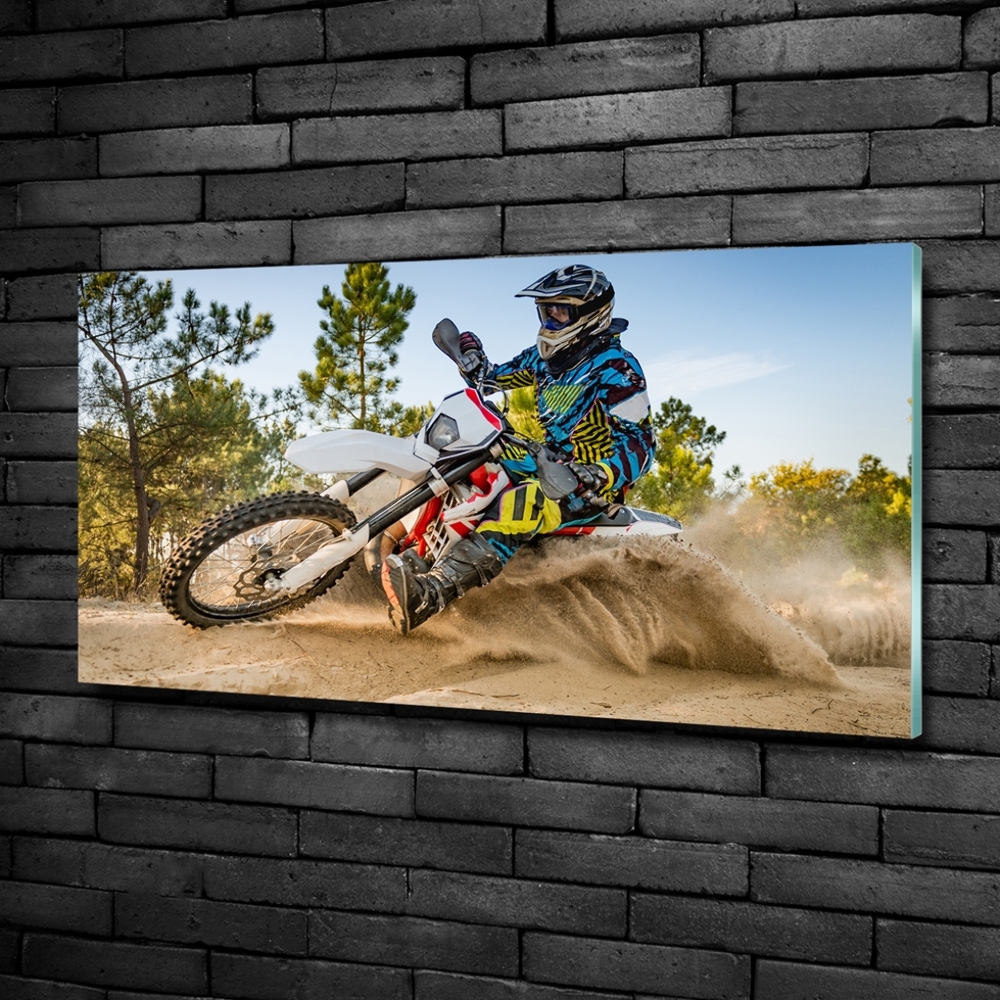 Tableau en verre Motocross