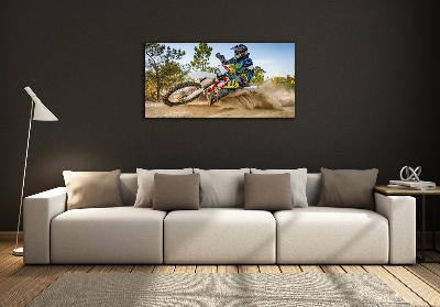 Tableau en verre Motocross