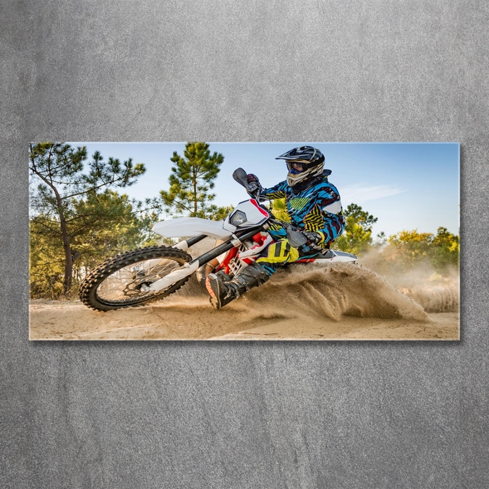 Tableau en verre Motocross