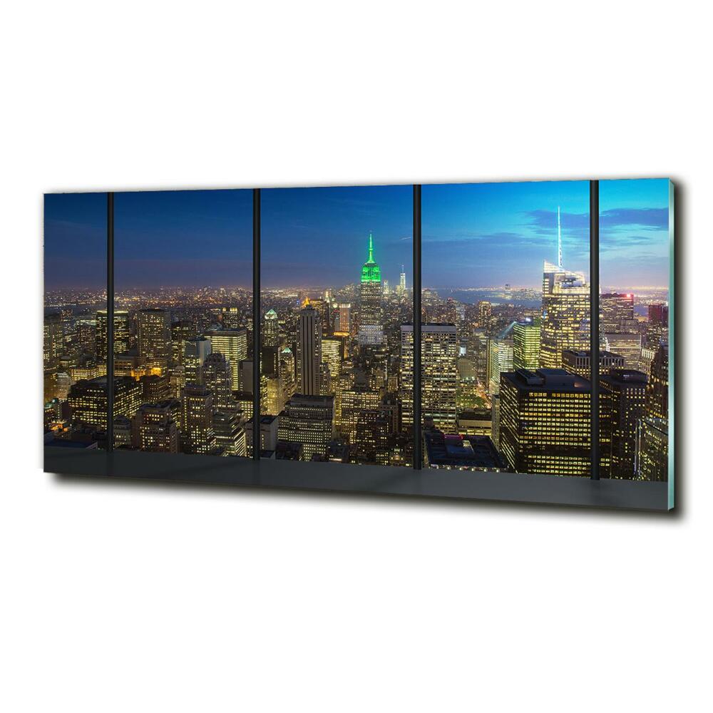 Tableau imprimé sur verre New York de nuit