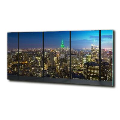 Tableau imprimé sur verre New York de nuit