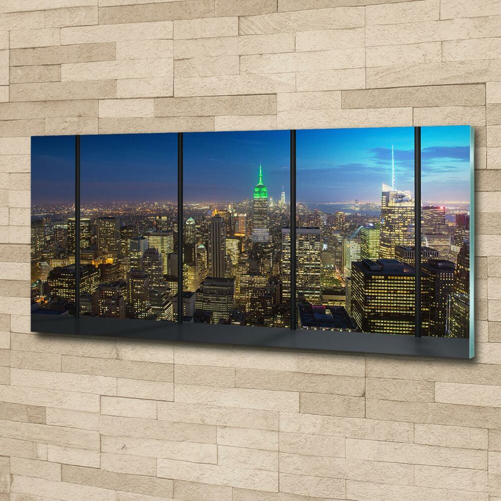 Tableau imprimé sur verre New York de nuit