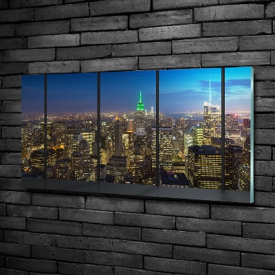 Tableau imprimé sur verre New York de nuit