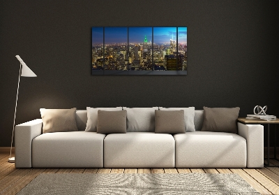 Tableau imprimé sur verre New York de nuit