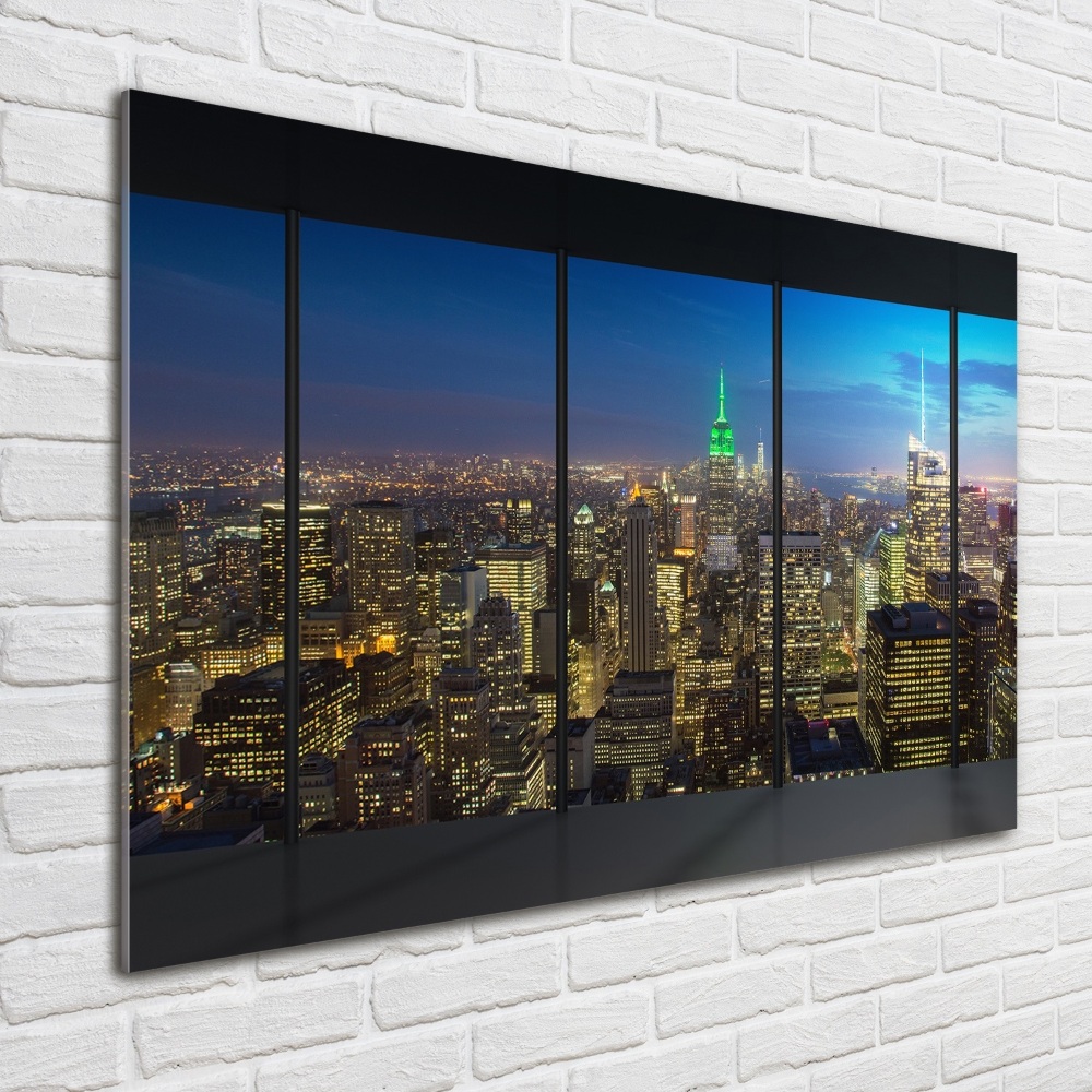 Tableau imprimé sur verre New York de nuit