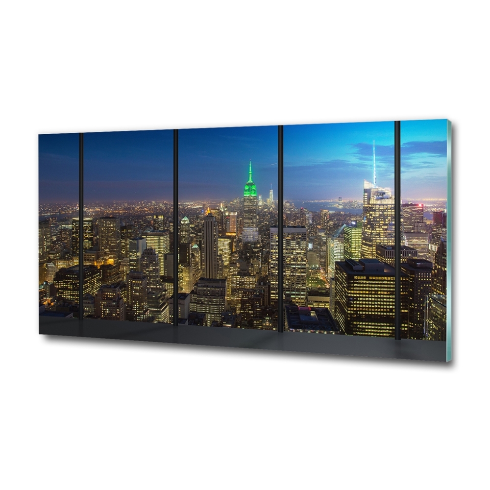 Tableau imprimé sur verre New York de nuit