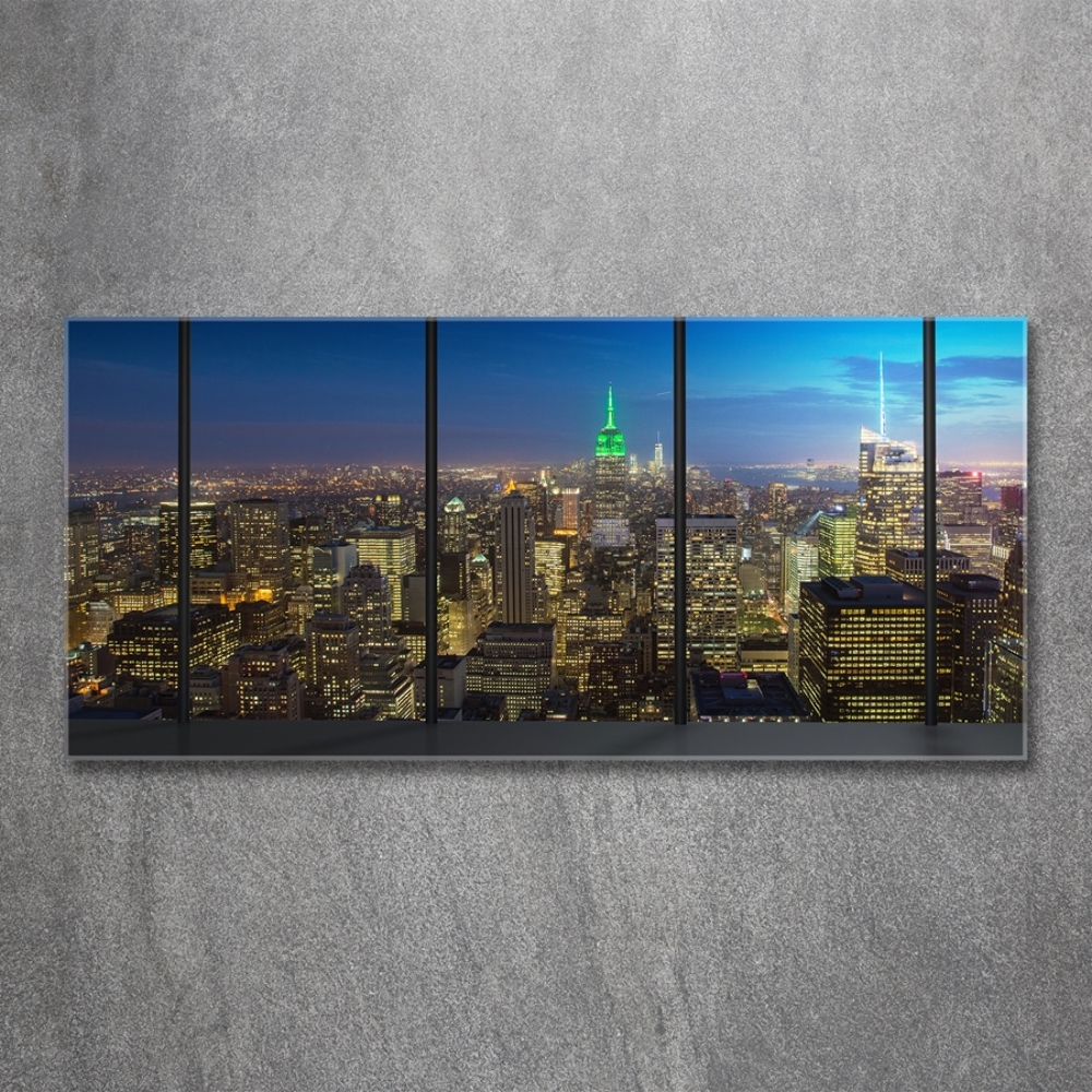 Tableau imprimé sur verre New York de nuit