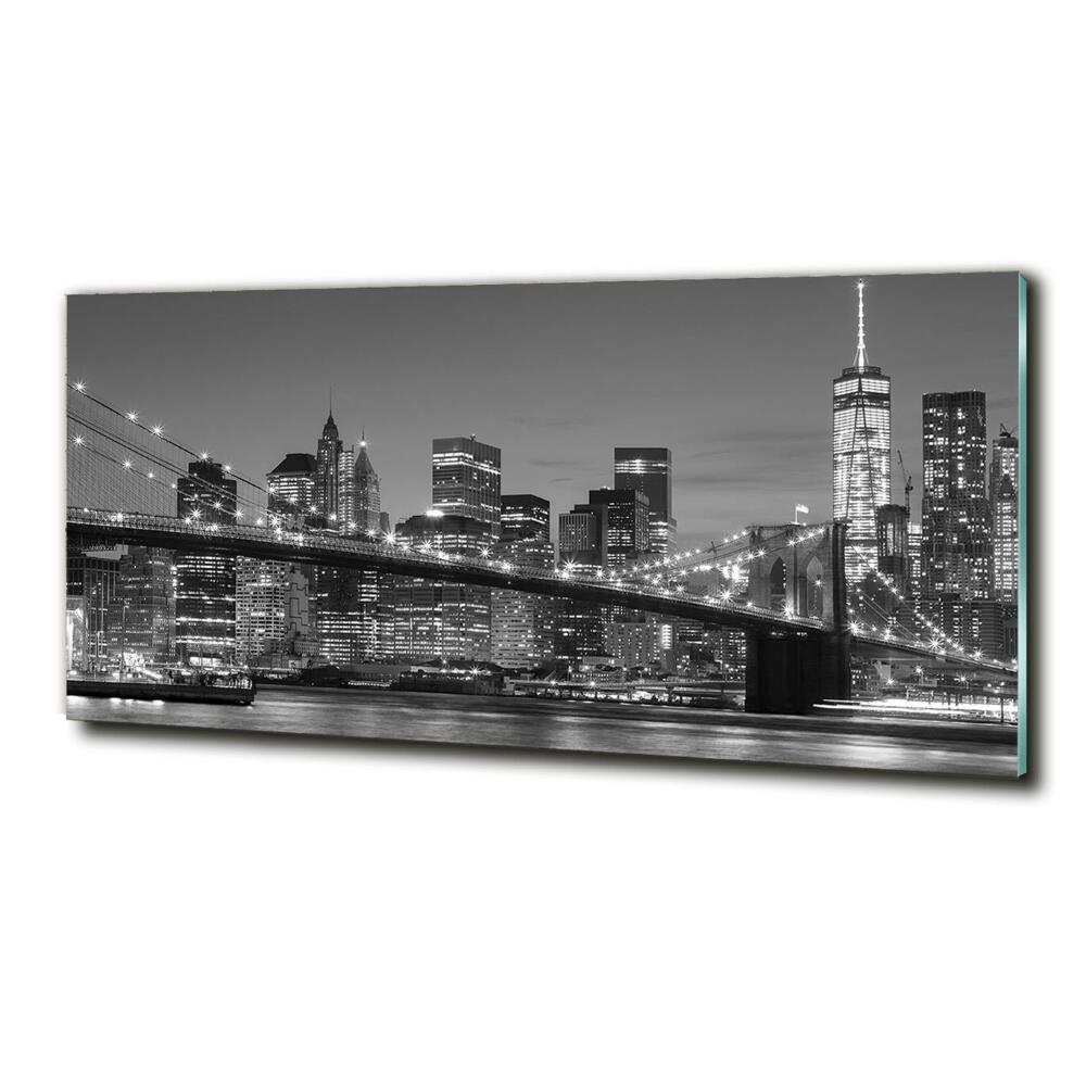 Tableau sur verre Manhattan de nuit