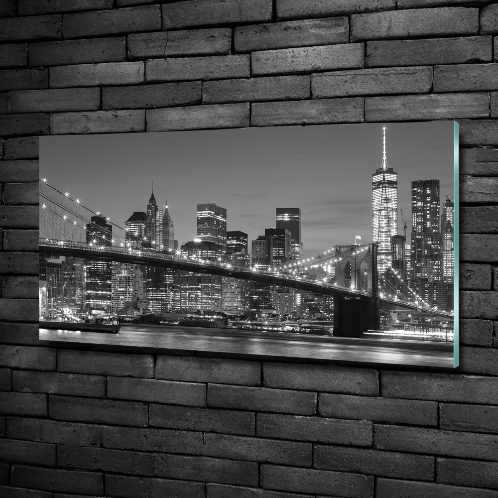 Tableau sur verre Manhattan de nuit