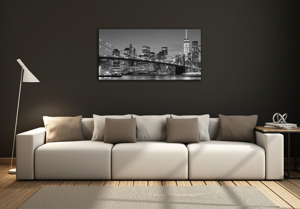 Tableau sur verre Manhattan de nuit