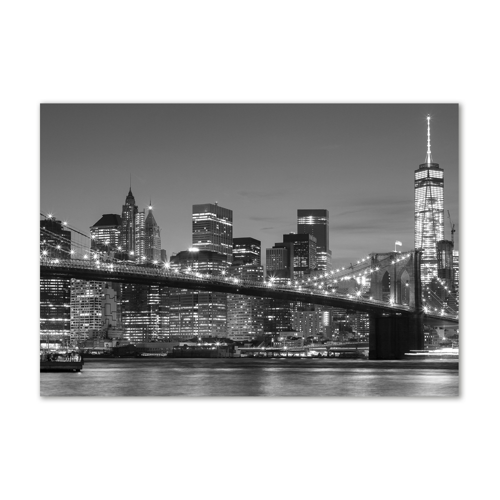 Tableau sur verre Manhattan de nuit