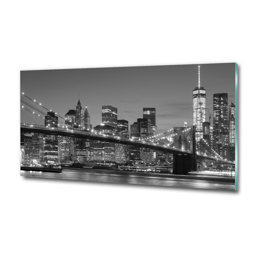 Tableau sur verre Manhattan de nuit