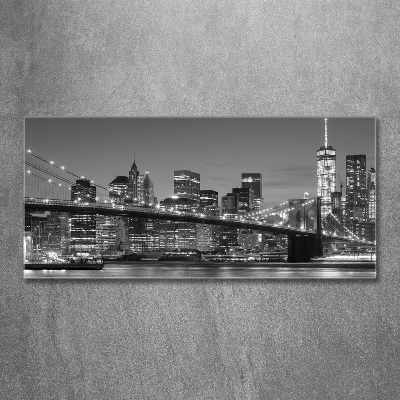 Tableau sur verre Manhattan de nuit