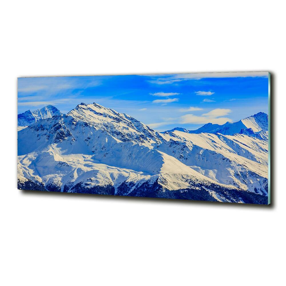 Tableau photo sur verre Alpes en hiver