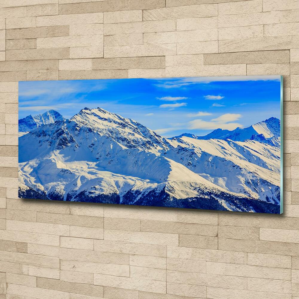 Tableau photo sur verre Alpes en hiver