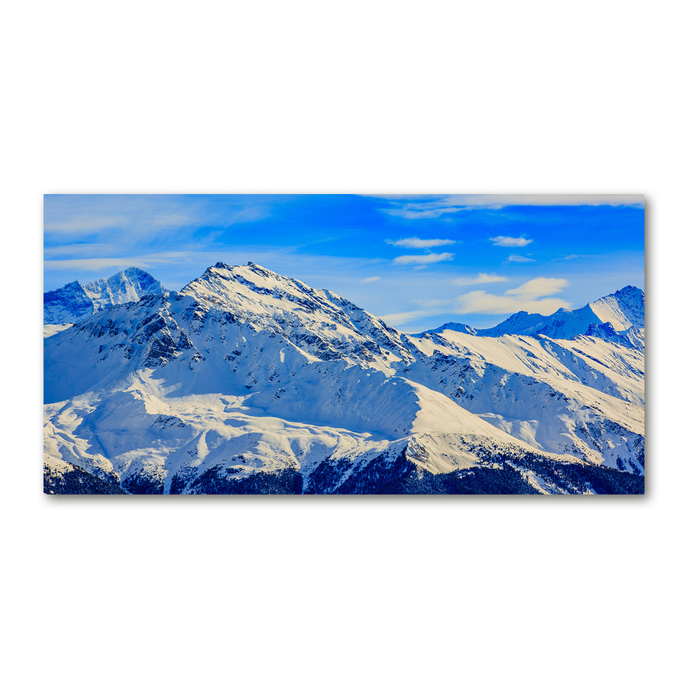 Tableau photo sur verre Alpes en hiver