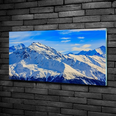 Tableau photo sur verre Alpes en hiver