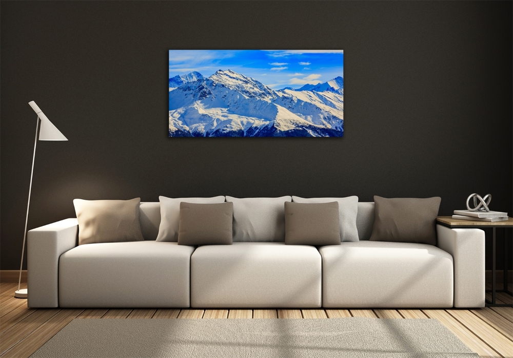 Tableau photo sur verre Alpes en hiver