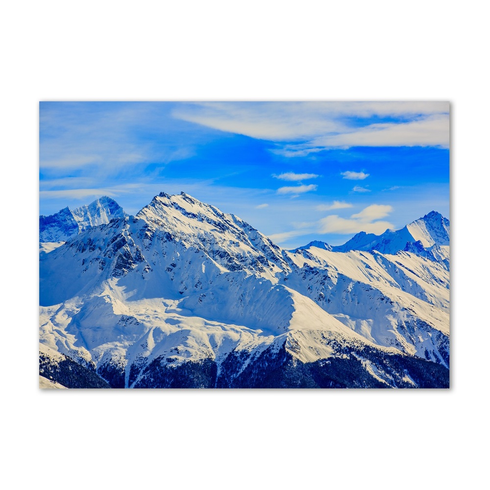 Tableau photo sur verre Alpes en hiver