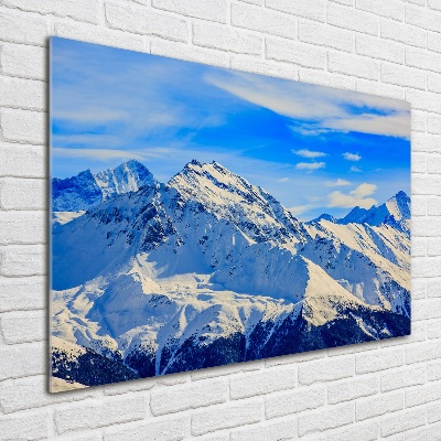 Tableau photo sur verre Alpes en hiver