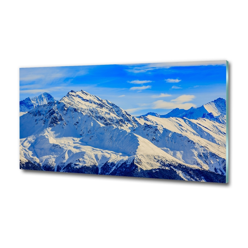 Tableau photo sur verre Alpes en hiver